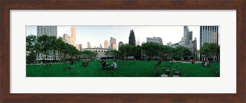 Framed 360 degree view of a public park, Bryant Park, Manhattan, New York City, New York State, USA Print