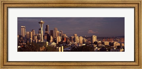 Framed View of Space Needle and surrounding buildings, Seattle, King County, Washington State, USA 2010 Print