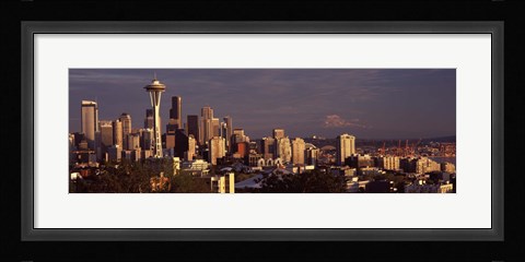 Framed View of Space Needle and surrounding buildings, Seattle, King County, Washington State, USA 2010 Print