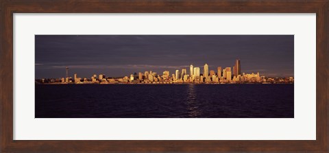 Framed City viewed from Alki Beach, Seattle, King County, Washington State, USA Print
