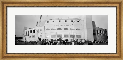 Framed People outside a baseball park, old Comiskey Park, Chicago, Cook County, Illinois, USA Print