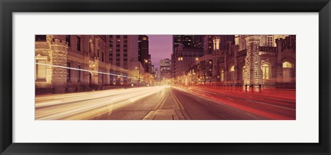 Framed Michigan Avenue at Dusk, Chicago, Illinois Print