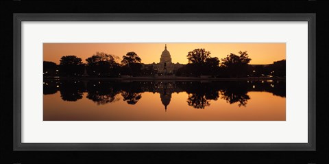 Framed Sepia Toned Capitol Building at Dusk, Washington DC Print