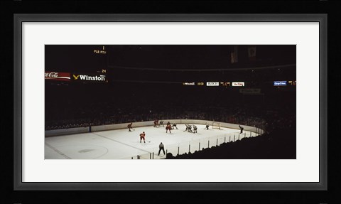 Framed Group of people playing ice hockey, Chicago, Illinois, USA Print