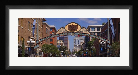 Framed Buildings in a city, Gaslamp Quarter, San Diego, California, USA Print
