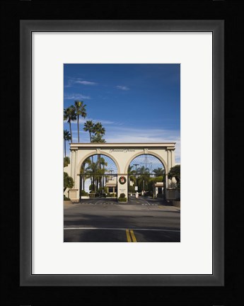 Framed Entrance gate to a studio, Paramount Studios, Melrose Avenue, Hollywood, Los Angeles, California, USA Print