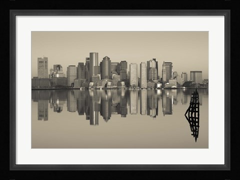 Framed Reflection of buildings in water, Boston, Massachusetts, USA Print