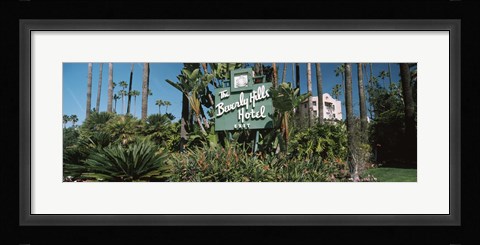 Framed Signboard of a hotel, Beverly Hills Hotel, Beverly Hills, Los Angeles County, California, USA Print