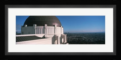 Framed Observatory with cityscape in the background, Griffith Park Observatory, Los Angeles, California, USA 2010 Print
