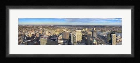 Framed Aerial view of a city, Cincinnati, Hamilton County, Ohio, USA 2010 Print