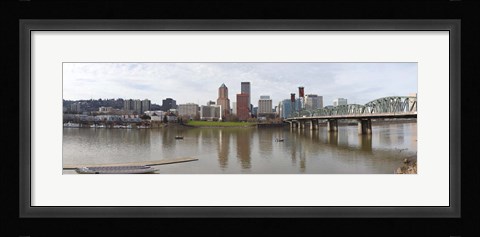 Framed Buildings at the waterfront, Willamette River, Portland, Multnomah County, Oregon, USA 2010 Print