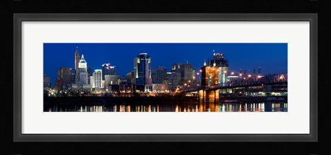 Framed Cincinnati, Ohio at Night Print
