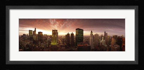 Framed Sunset cityscape Chicago IL USA Print