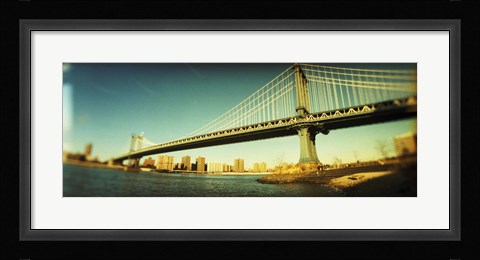 Framed Brooklyn Bridge In Front of Manhattan Print