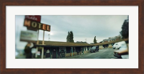 Framed Motel at the roadside, Aurora Avenue, Seattle, Washington State, USA Print