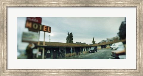 Framed Motel at the roadside, Aurora Avenue, Seattle, Washington State, USA Print