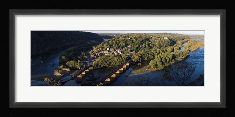 Framed High angle view of a town, Harpers Ferry, Jefferson County, West Virginia, USA Print