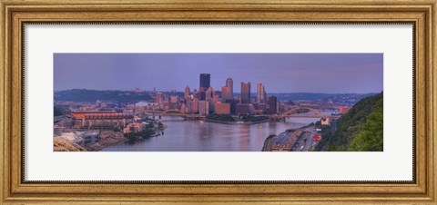 Framed City viewed from the West End at Sunset, Pittsburgh, Allegheny County, Pennsylvania, USA 2009 Print