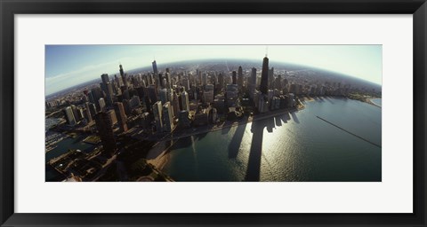Framed Bird&#39;s eye view of Chicago, Cook County, Illinois, USA 2010 Print