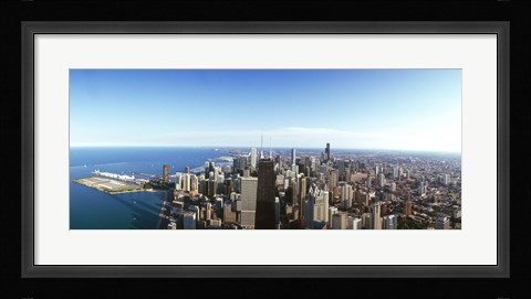 Framed View of Chicago from the air, Cook County, Illinois, USA 2010 Print