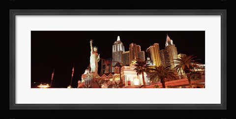 Framed New York New York Hotel at night, The Strip, Las Vegas, Nevada Print