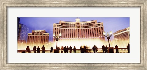 Framed Bellagio Resort And Casino Lit Up At Night, Las Vegas Print