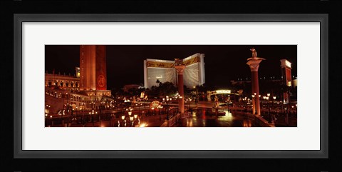 Framed Hotel lit up at night, The Mirage, The Strip, Las Vegas, Nevada, USA Print