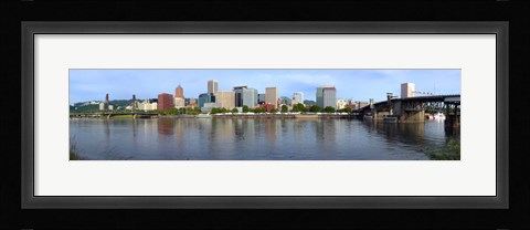 Framed Buildings at the waterfront, Willamette River, Portland, Oregon Print