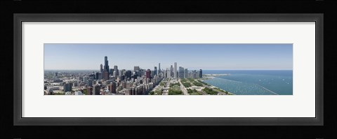 Framed City skyline from south end of Grant Park, Chicago, Lake Michigan, Cook County, Illinois 2009 Print
