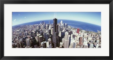 Framed Sears Tower with Lake Michigan in the Background, Chicago, Illinois, USA Print