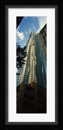 Framed Low angle view of an apartment, Wall Street, Lower Manhattan, Manhattan, New York City, New York State, USA Print