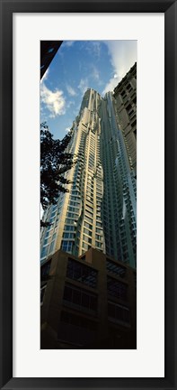 Framed Low angle view of an apartment, Wall Street, Lower Manhattan, Manhattan, New York City, New York State, USA Print