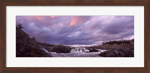 Framed Water falling into a river, Great Falls National Park, Potomac River, Washington DC, Virginia, USA Print
