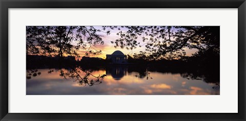 Framed Memorial at the waterfront, Jefferson Memorial, Tidal Basin, Potomac River, Washington DC Print