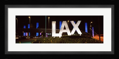 Framed Neon sign at an airport, LAX Airport, City Of Los Angeles, Los Angeles County, California, USA Print