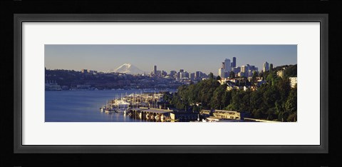 Framed Buildings at the waterfront, Lake Union, Seattle, Washington State, USA 2010 Print