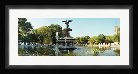 Framed Fountain in a park, Central Park, Manhattan, New York City, New York State, USA Print