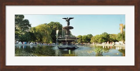 Framed Fountain in a park, Central Park, Manhattan, New York City, New York State, USA Print