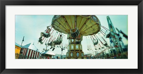 Framed Tourists riding on an amusement park ride, Lynn's Trapeze, Luna Park, Coney Island, Brooklyn, New York City, New York State, USA Print