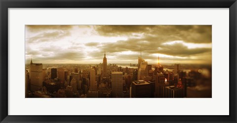 Framed Manhattan on a Cloudy Day Print