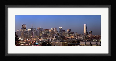 Framed San Francisco Skyline Lit Up at Night Print