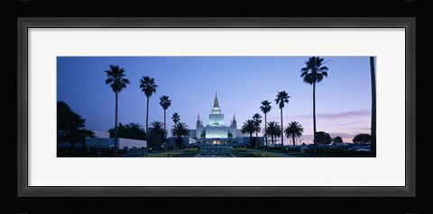 Framed Oakland Temple at dusk, Oakland, California Print