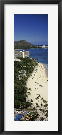 Framed Beach in Honolulu, Hawaii Print