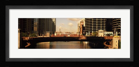 Framed Buildings at the waterfront, Marina Towers, Chicago River, Chicago, Cook County, Illinois, USA Print