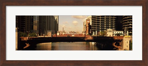 Framed Buildings at the waterfront, Marina Towers, Chicago River, Chicago, Cook County, Illinois, USA Print