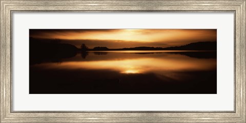 Framed Reflection of clouds in a lake at sunset, Loch Raven Reservoir, Lutherville-Timonium, Baltimore County, Maryland Print