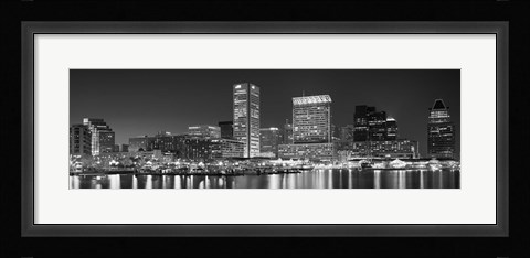 Framed City at the waterfront, Baltimore, Maryland, USA Print