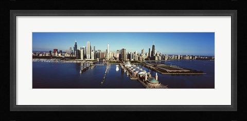 Framed Pier on a lake, Navy Pier, Lake Michigan, Chicago, Cook County, Illinois, USA 2011 Print
