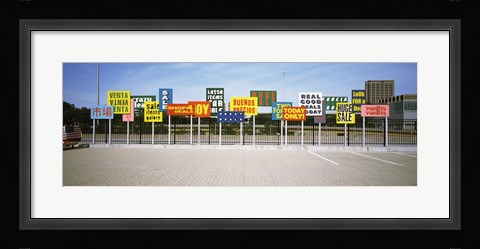 Framed Signs on a street, Maxwell Street, Chicago, Illinois, USA Print