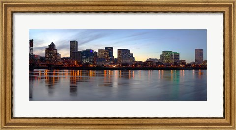 Framed Buildings at the waterfront, Portland, Multnomah County, Oregon, USA Print